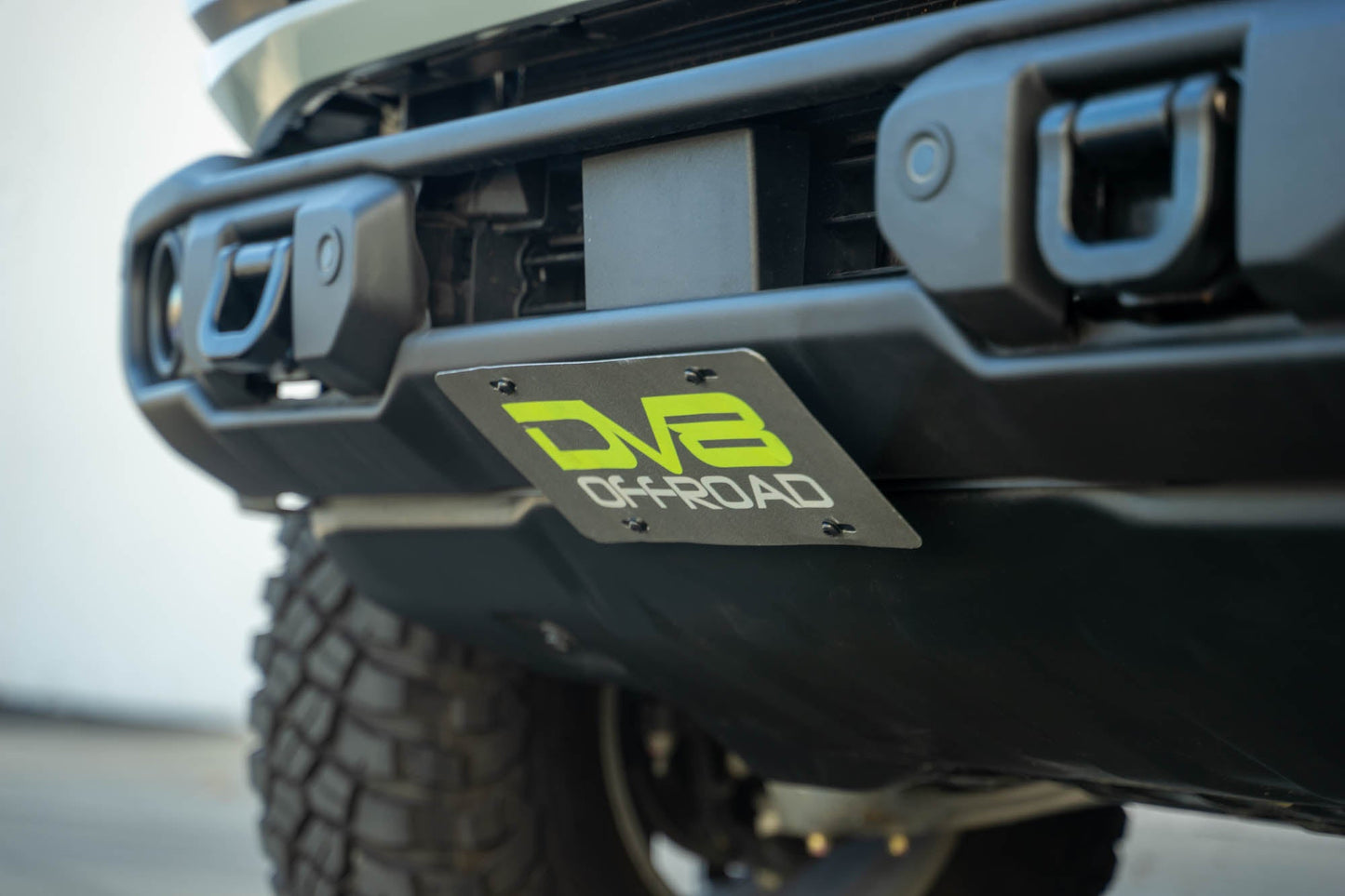 Ford Bronco Capable Bumper Slanted Front License Plate Mount by DV8 Offroad