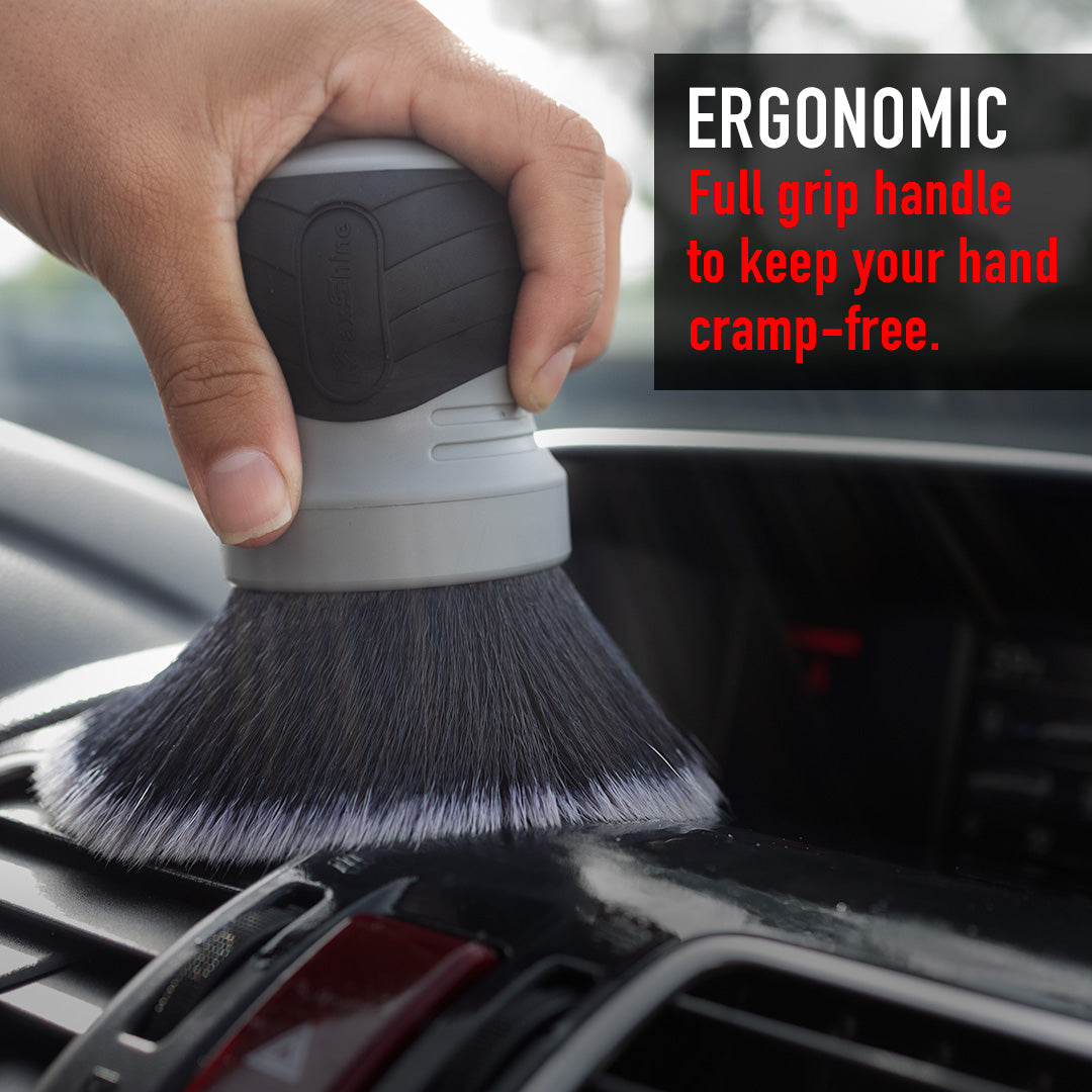 Curved Grip Extra Large Brush - Ultra Soft & Mixed Bristle by MaxshineUSA