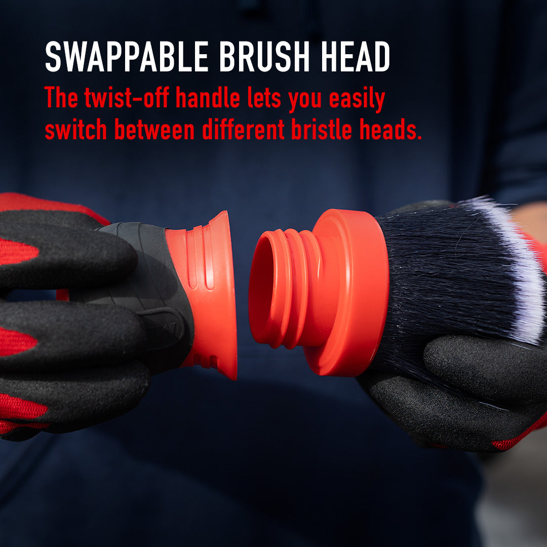 Curved Grip Extra Large Brush - Ultra Soft & Mixed Bristle by MaxshineUSA
