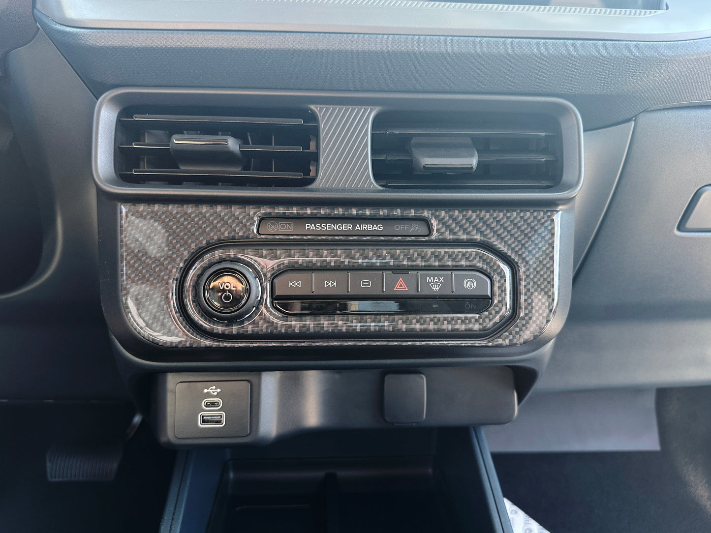 Center Dash Accent Trim Fits 2025-2026 Ford Maverick(without Pro Trailer backup assist) by Tufskinz.com