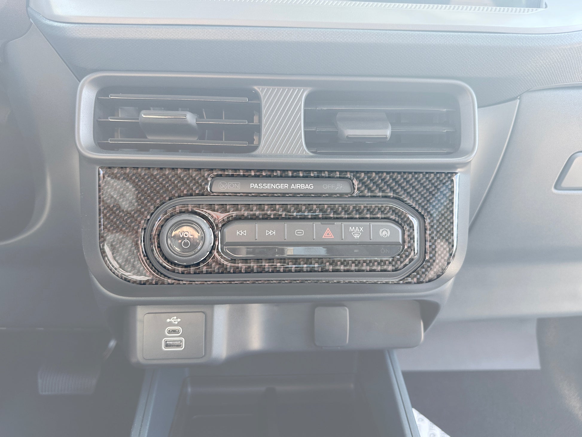 Center Dash Accent Trim Fits 2025-2026 Ford Maverick(without Pro Trailer backup assist) by Tufskinz.com