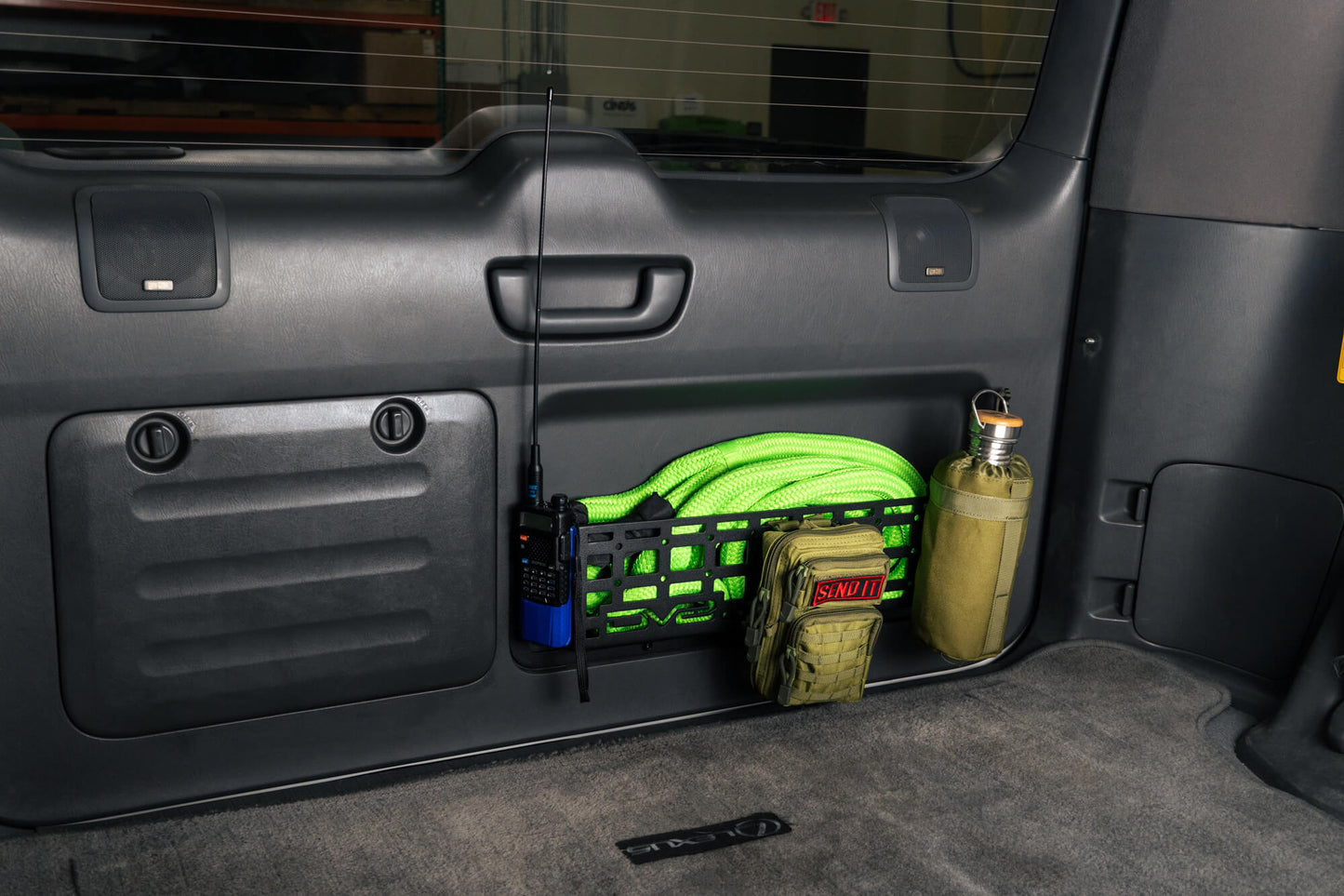 Rugged steel design to replace the flimsy factory net (saggy sack syndrome). by DV8 Offroad