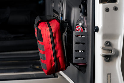 Rugged steel design to replace the flimsy factory net (saggy sack syndrome). by DV8 Offroad