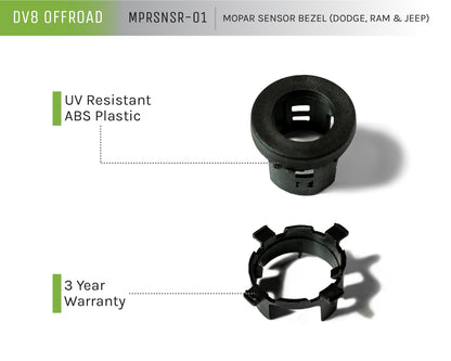 REPLACEMENT FRONT BEZEL AND REAR CLIP FOR MOPAR SENSORS (SENSORS NOT INCLUDED) by DV8 Offroad