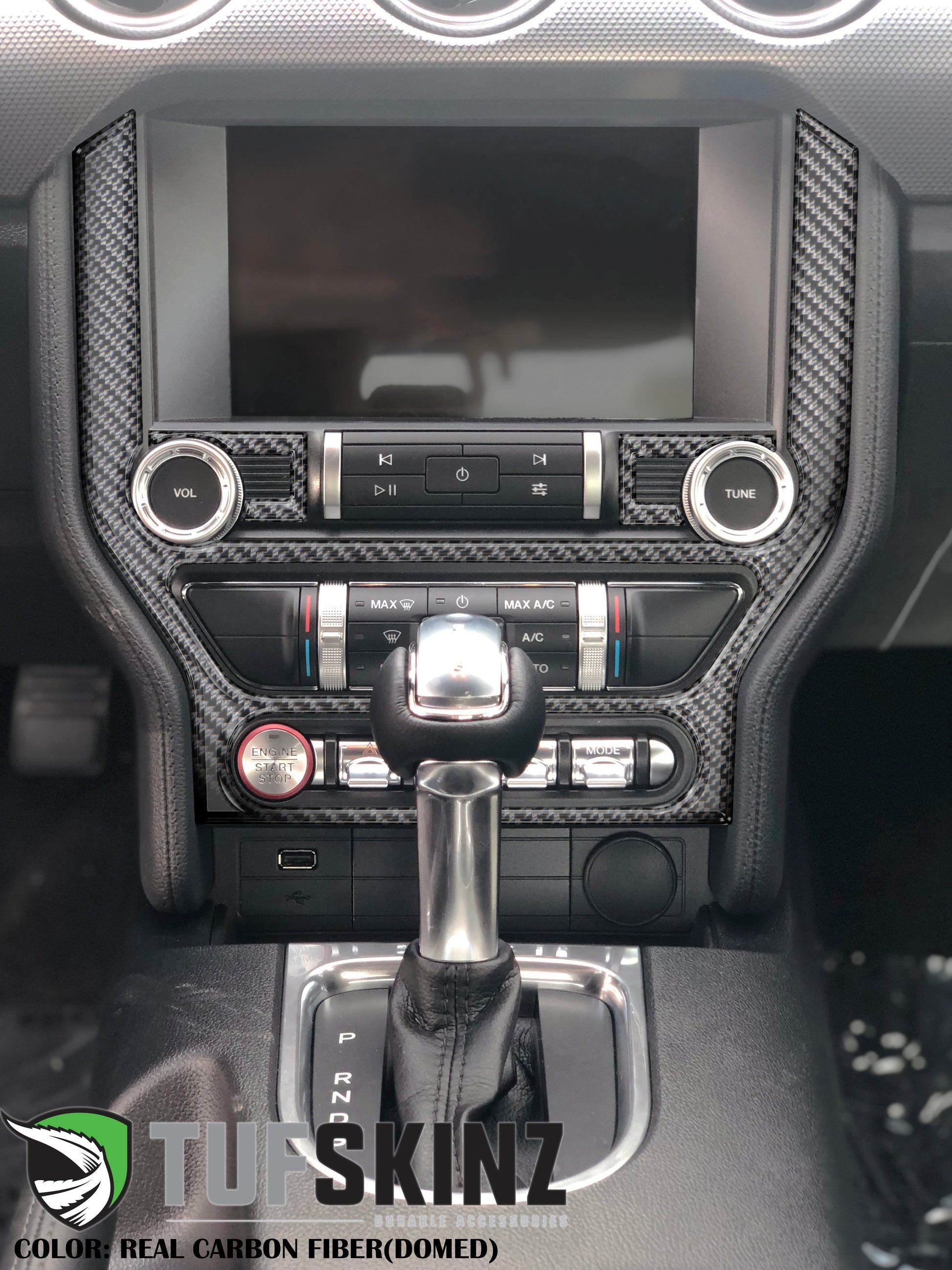 Radio Accent Trim Fits 2015-2023 Ford Mustang by Tufskinz.com