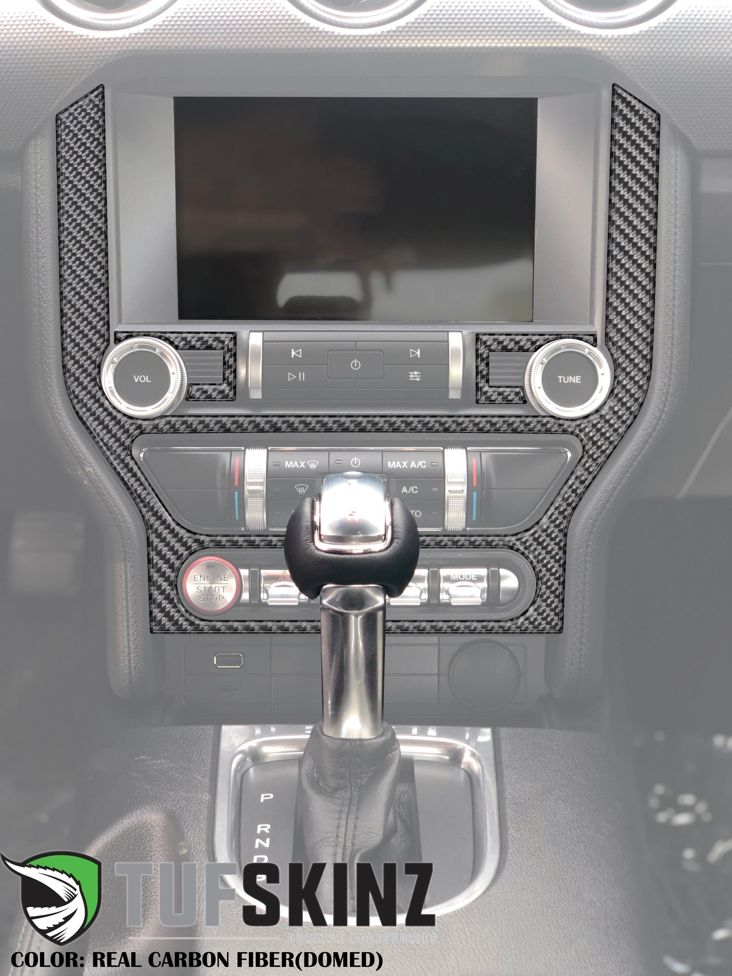 Radio Accent Trim Fits 2015-2023 Ford Mustang by Tufskinz.com