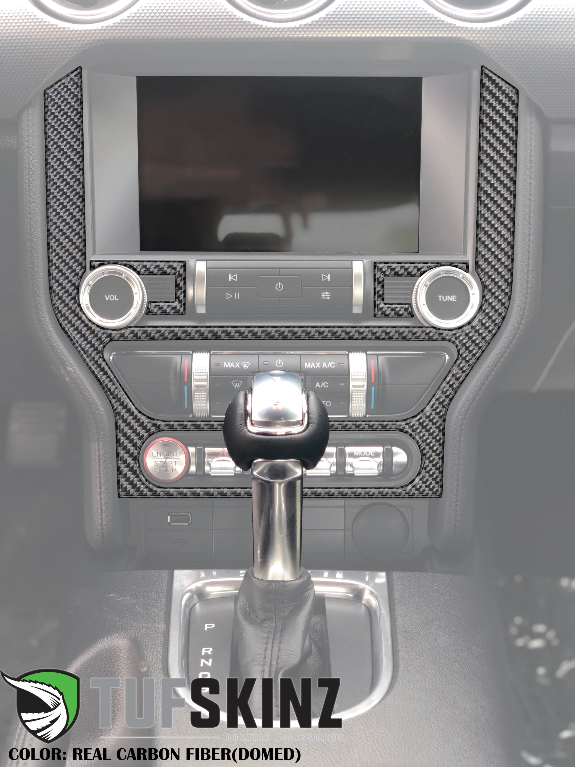 Radio Accent Trim Fits 2015-2023 Ford Mustang by Tufskinz.com