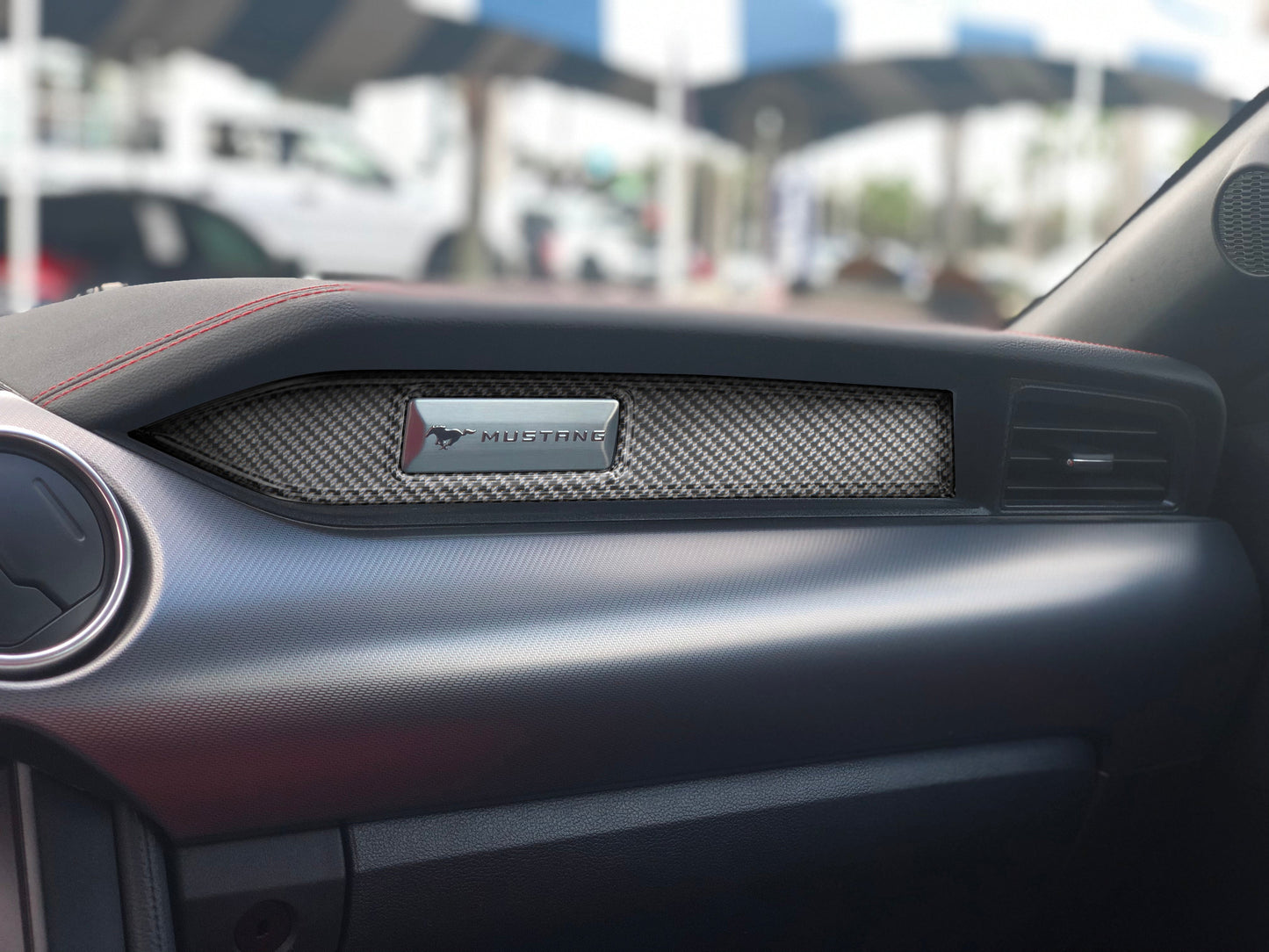 Passenger Side Glove Box Accent Accent Trim Fits 2015-2023 Ford Mustang by Tufskinz.com