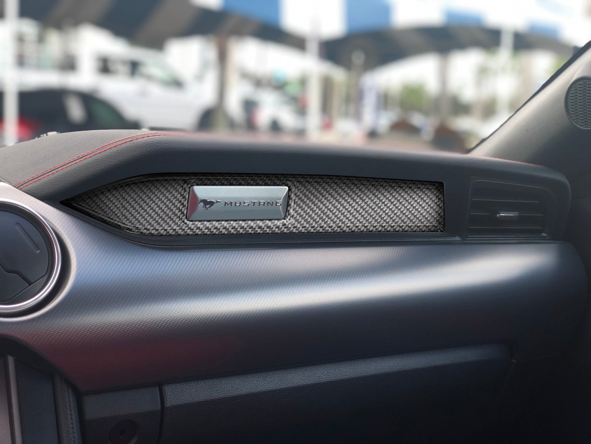 Passenger Side Glove Box Accent Accent Trim Fits 2015-2023 Ford Mustang by Tufskinz.com