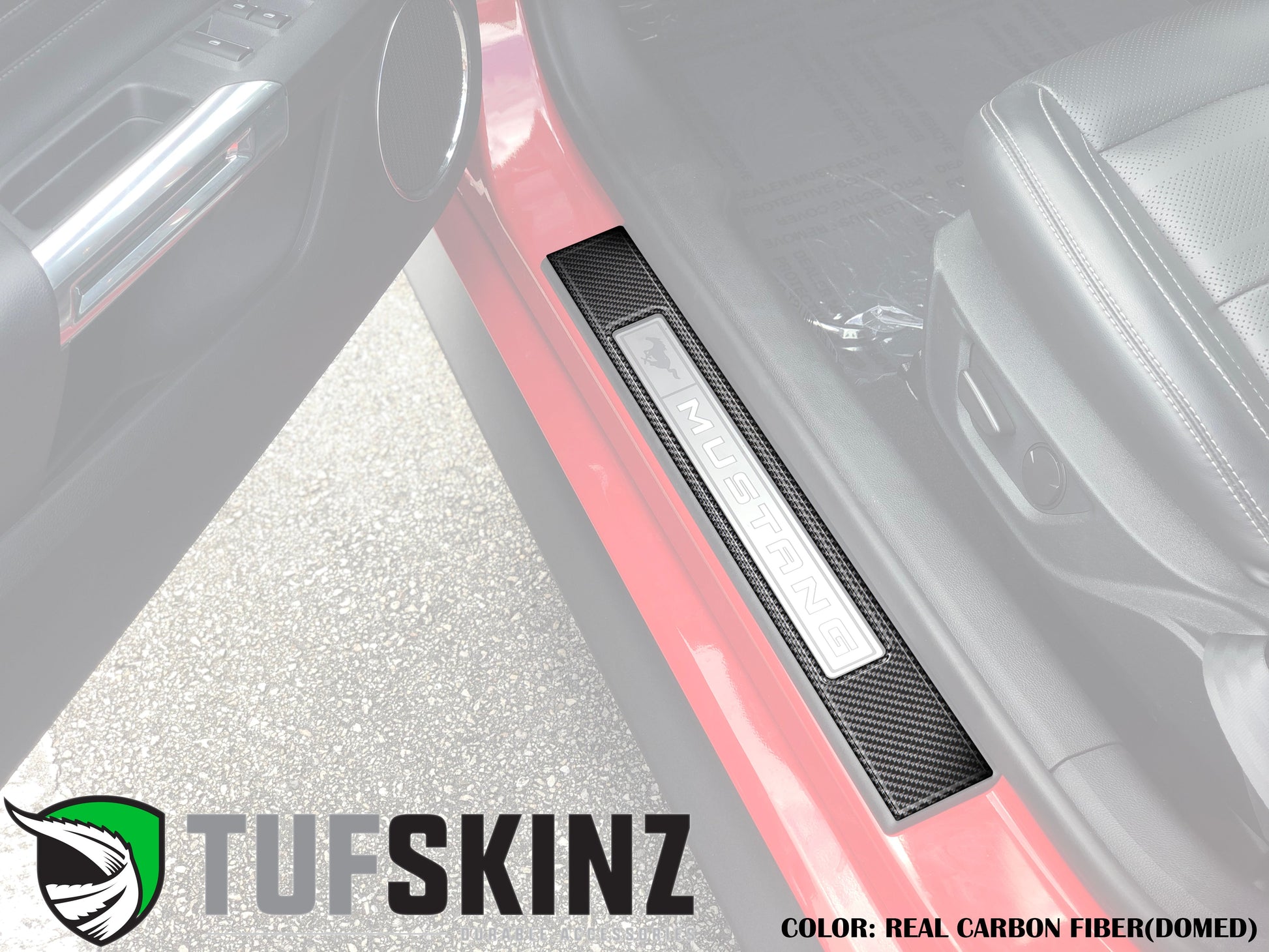 Door Sill Surround Accents Fits 2015-2023 Ford Mustang by Tufskinz.com