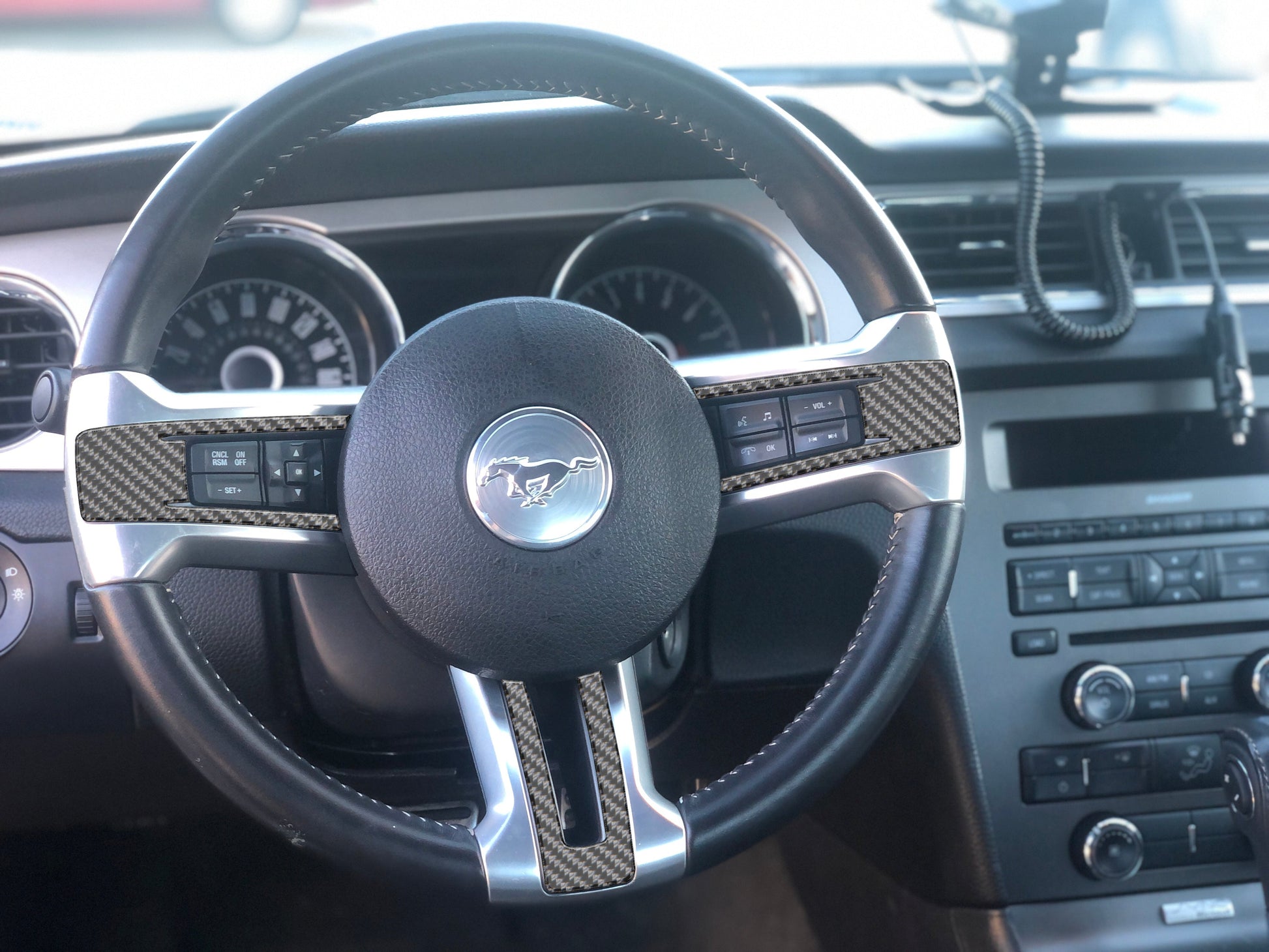 Steering Wheel Accent Trim Fits 2010-2014 Ford Mustang by Tufskinz.com