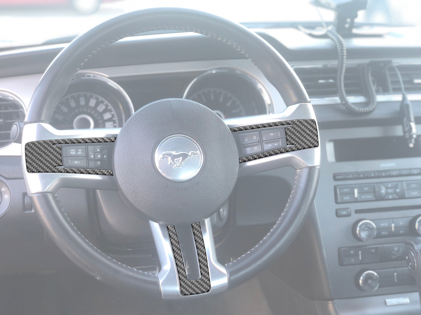 Steering Wheel Accent Trim Fits 2010-2014 Ford Mustang by Tufskinz.com