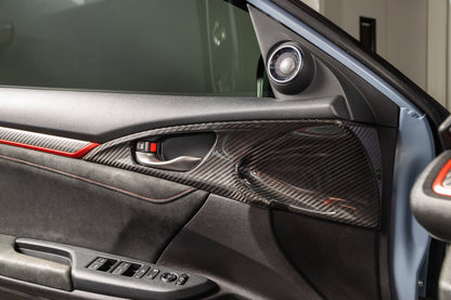OLM LE Carbon Fiber Interior Door Handle Trim Covers (Full Set) - 2016 - 21 Honda Civic / 2017-21 Honda Civic Type R by MYX Automotive