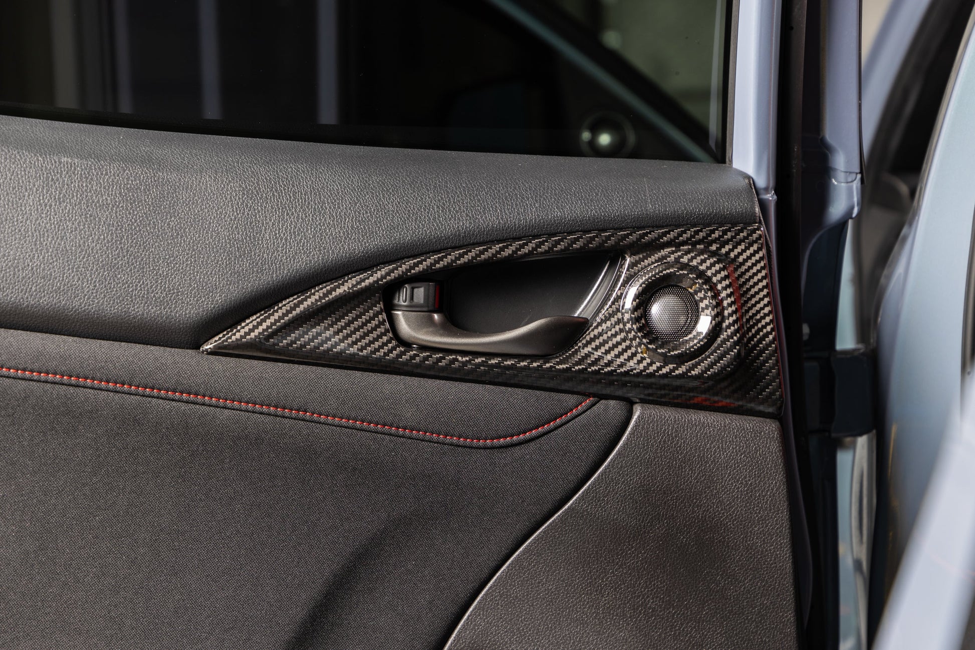 OLM LE Carbon Fiber Interior Door Handle Trim Covers (Full Set) - 2016 - 21 Honda Civic / 2017-21 Honda Civic Type R by MYX Automotive
