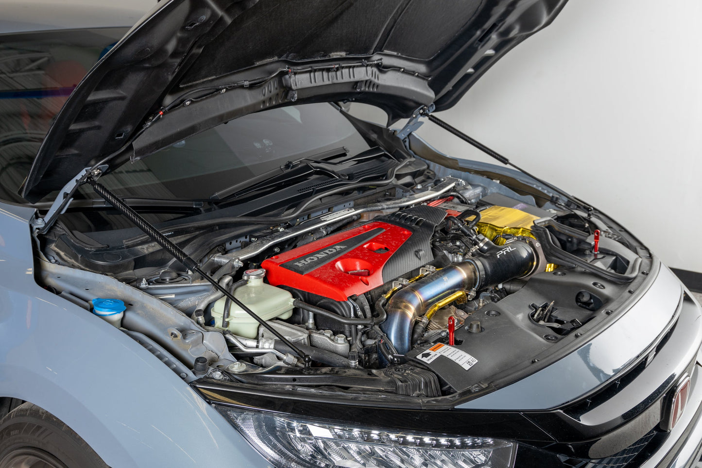 OLM Carbon Fiber Wrapped Hood Struts - 2017-2021 Honda Civic Type R by MYX Automotive
