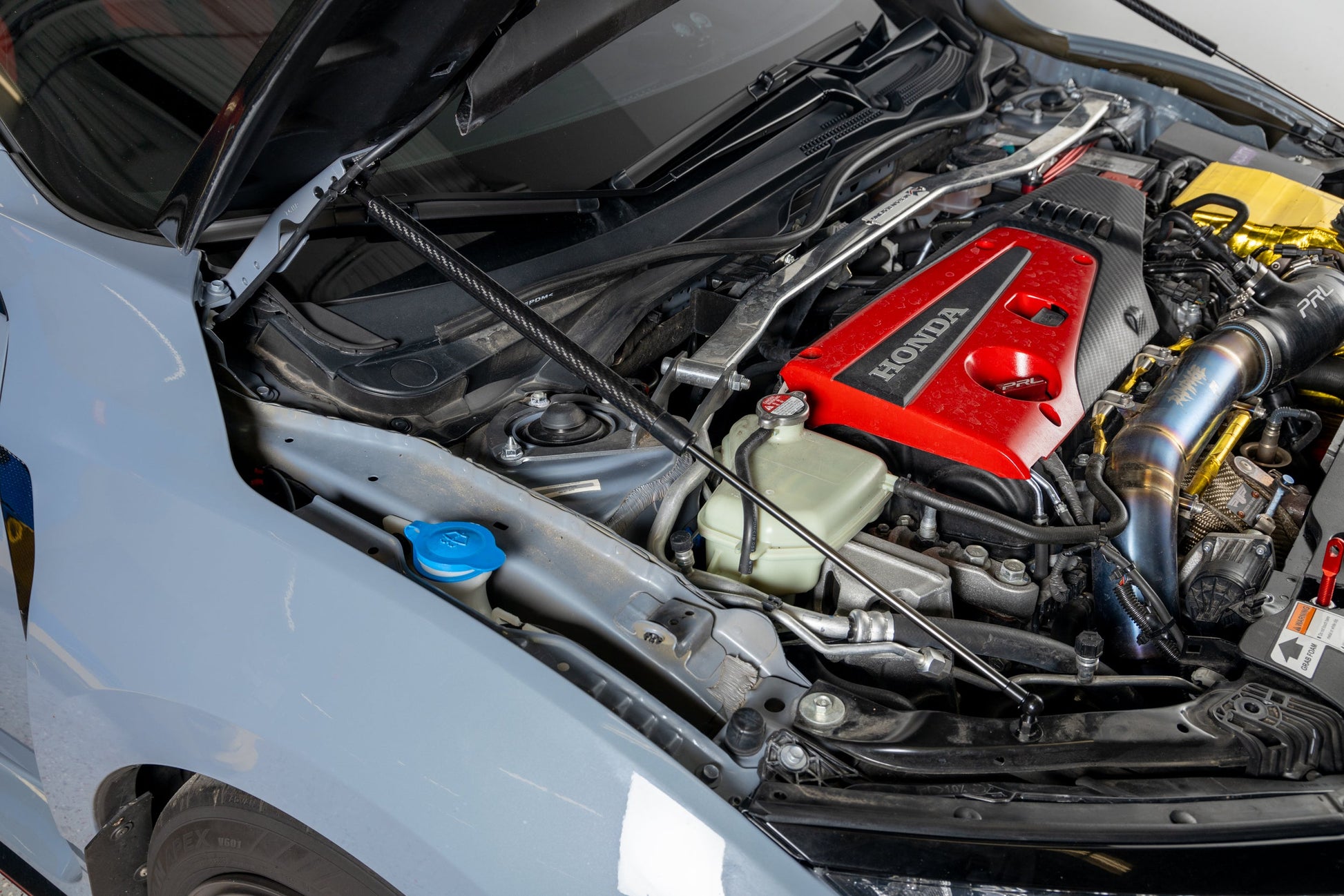 OLM Carbon Fiber Wrapped Hood Struts - 2017-2021 Honda Civic Type R by MYX Automotive