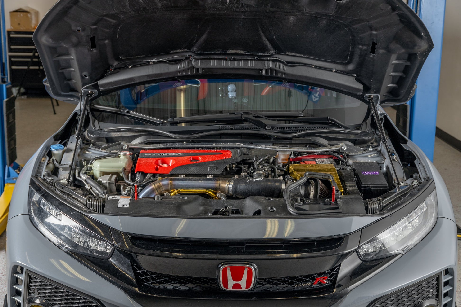 OLM Carbon Fiber Wrapped Hood Struts - 2017-2021 Honda Civic Type R by MYX Automotive