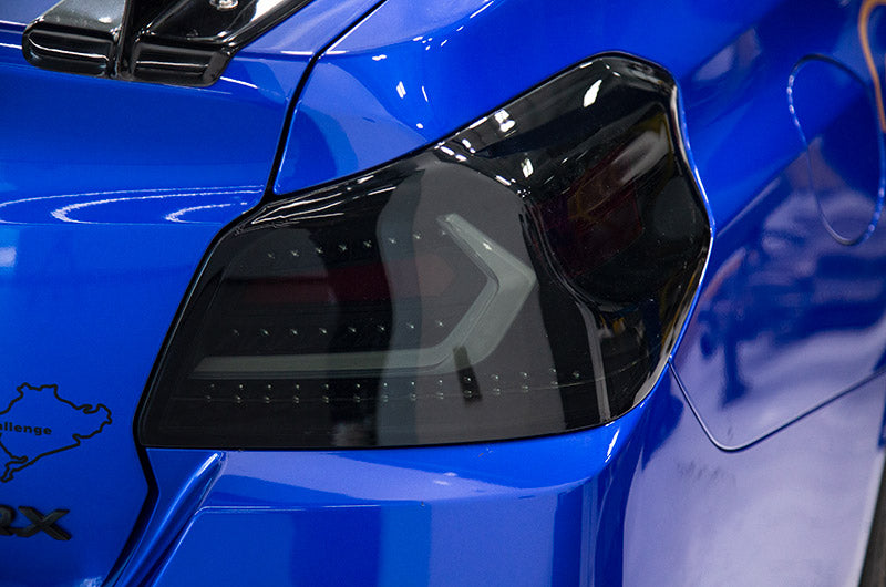OLM Evolution Tail Lights (Smoked Lens, Black Base, White Bar) - 2015-2021 WRX / STI by MYX Automotive