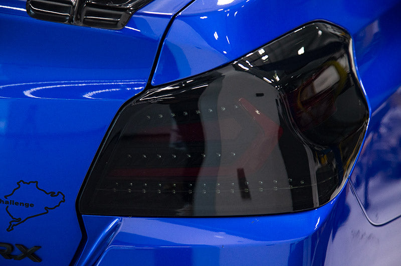OLM Evolution Tail Lights (Smoked Lens, Black Base, Red Bar) - 2015-2021 WRX / STI by MYX Automotive