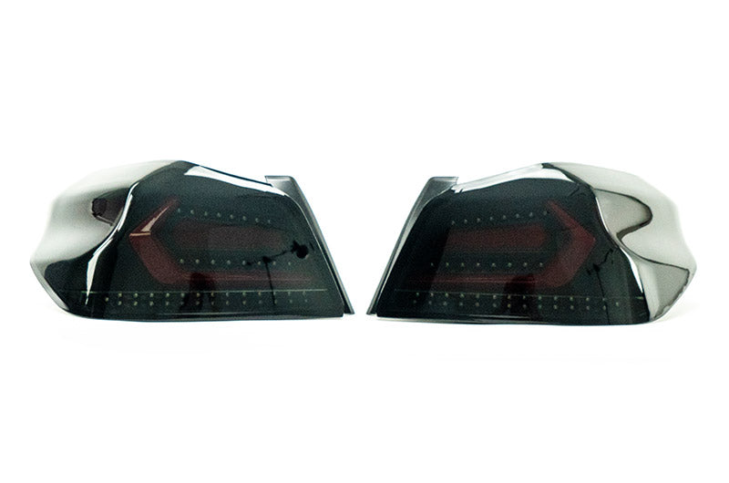 OLM Evolution Tail Lights (Smoked Lens, Black Base, Red Bar) - 2015-2021 WRX / STI by MYX Automotive