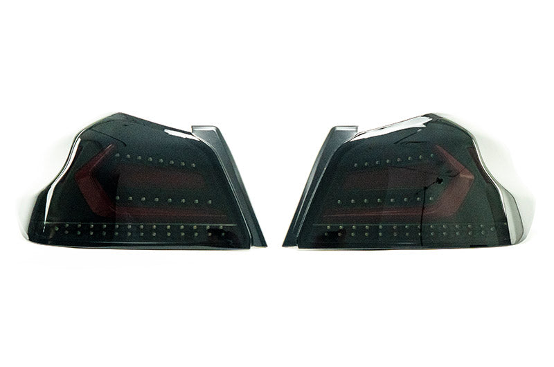 OLM Evolution Tail Lights (Smoked Lens, Black Base, Red Bar) - 2015-2021 WRX / STI by MYX Automotive