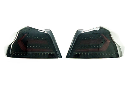 OLM Evolution Tail Lights (Smoked Lens, Black Base, Red Bar) - 2015-2021 WRX / STI by MYX Automotive