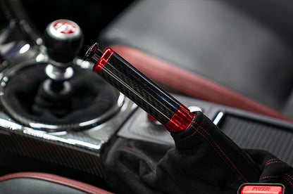 OLM Signature Series Ebrake Handle (Black Carbon w/Red) - 2015-2021 WRX & STI / 2013-2022 FR-S / BRZ / 86 / 2014-2018 Forester / 2013+ *Crosstrek by OLM