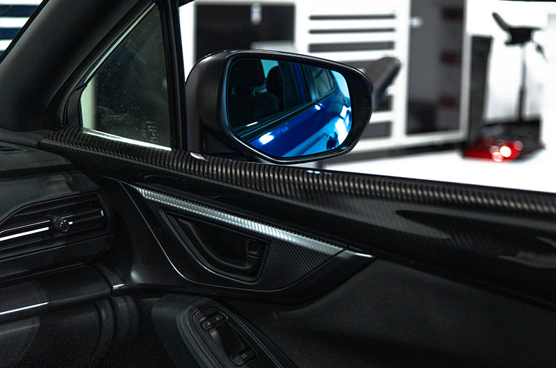 OLM Wide Angle Convex Mirrors w/ Turn Signals / Defrosters (Blue) - Subaru WRX 2022+ by OLM
