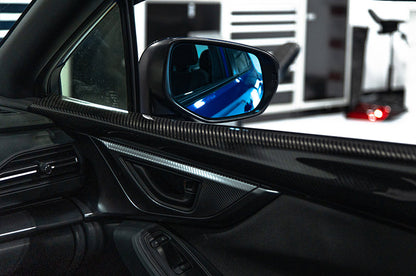 OLM Wide Angle Convex Mirrors w/ Turn Signals / Defrosters (Blue) - Subaru WRX 2022+ by OLM