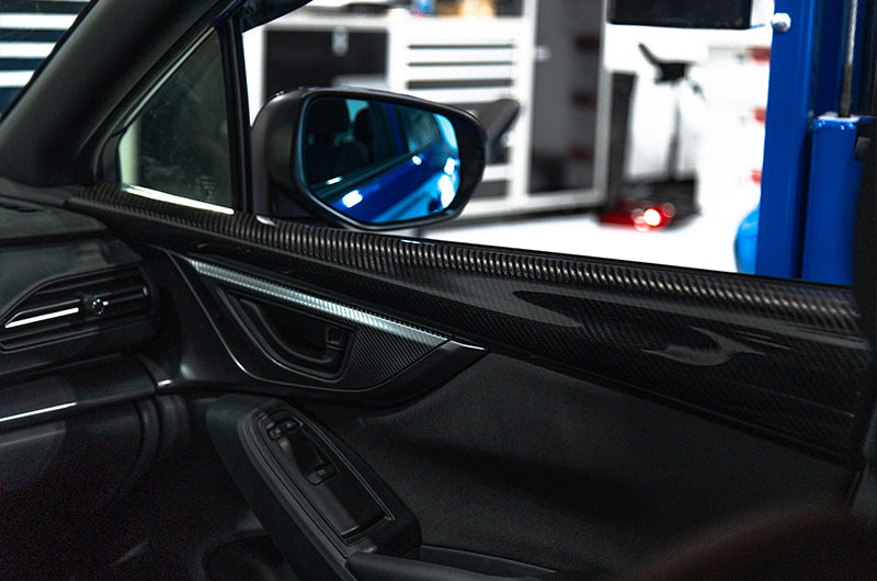 OLM Wide Angle Convex Mirrors w/ Turn Signals / Defrosters (Blue) - Subaru WRX 2022+ by OLM