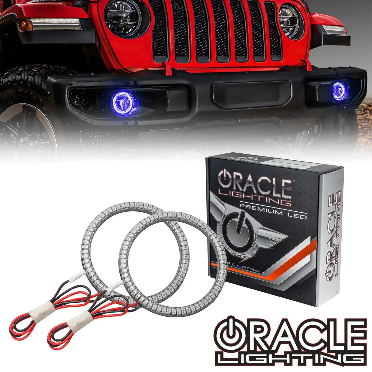 ORACLE Lighting 2018-2025 Jeep Wrangler JL LED Surface Mount Fog Light Halo Kit by ORACLE Lighting