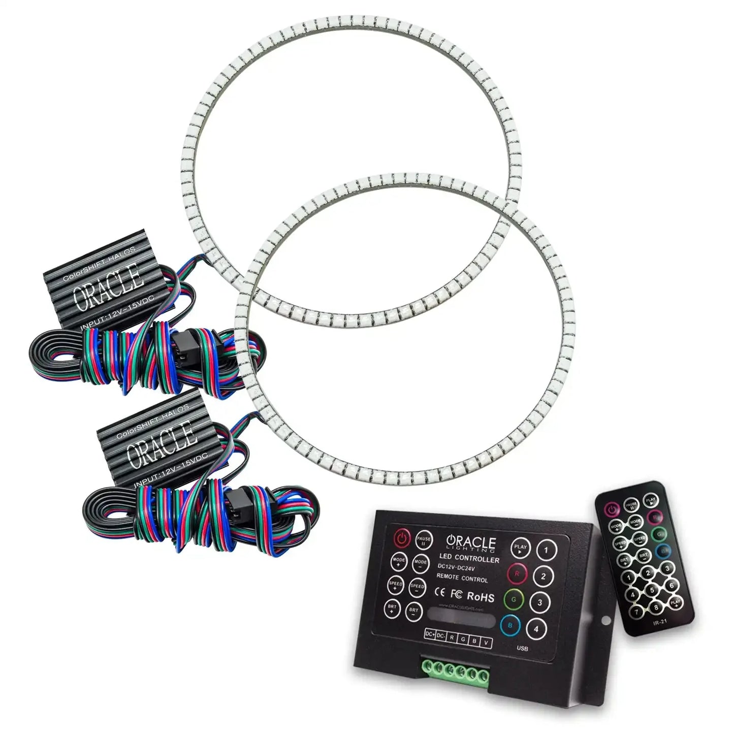ORACLE Lighting 2018-2025 Jeep Wrangler JL LED Headlight Surface Mount Halo Kit by ORACLE Lighting