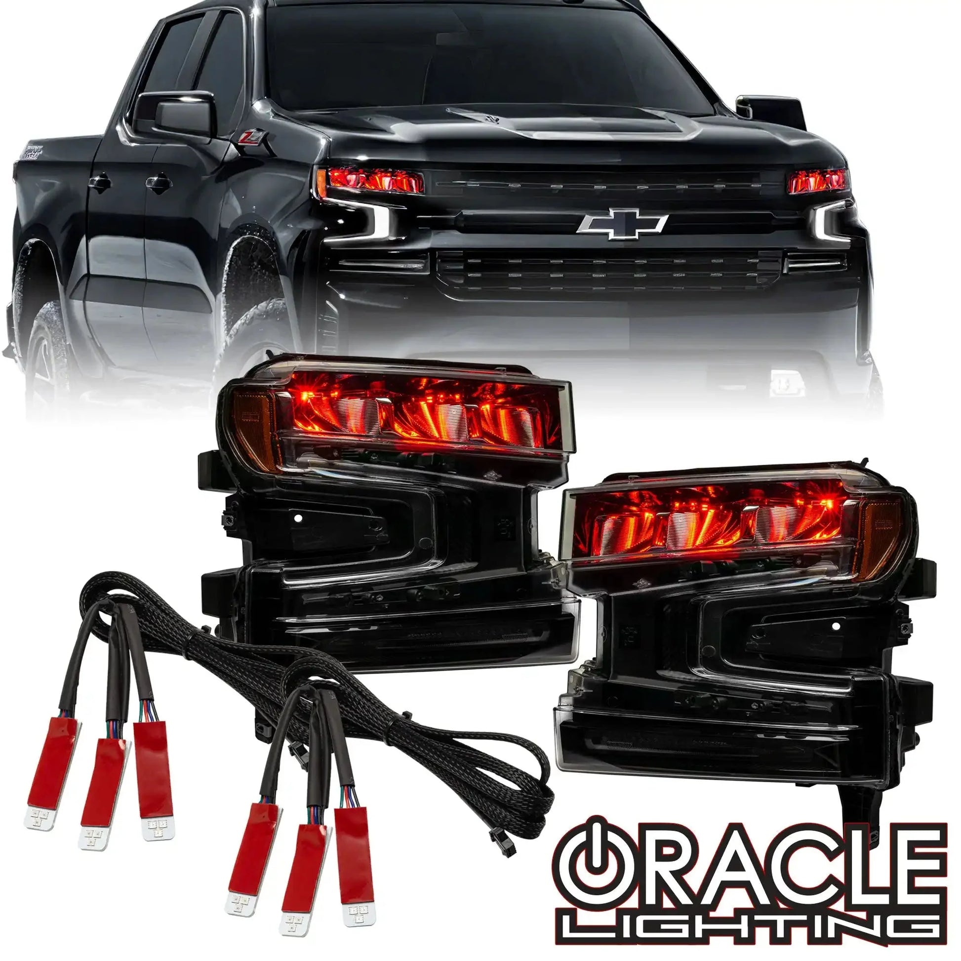ORACLE Lighting 2019-2022 Chevrolet Silverado 1500 ColorSHIFT RGB Demon Eye Headlight Upgrade by ORACLE Lighting