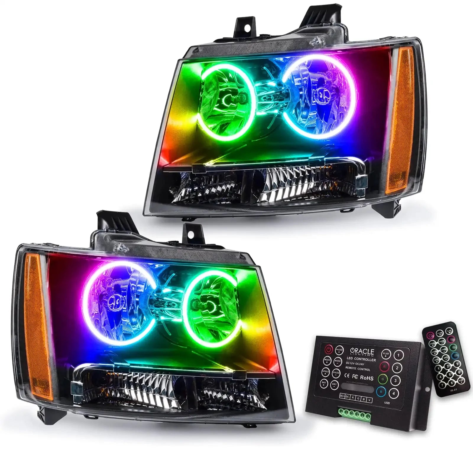 ORACLE Lighting 2007-2013 Chevrolet Avalanche Pre-Assembled Halo Headlights by ORACLE Lighting