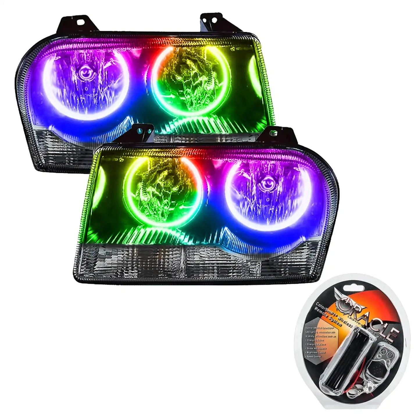 ORACLE Lighting 2005-2010 Chrysler 300 Base V6 Pre-Assembled Halo Headlights - Non HID - Chrome Housing by ORACLE Lighting