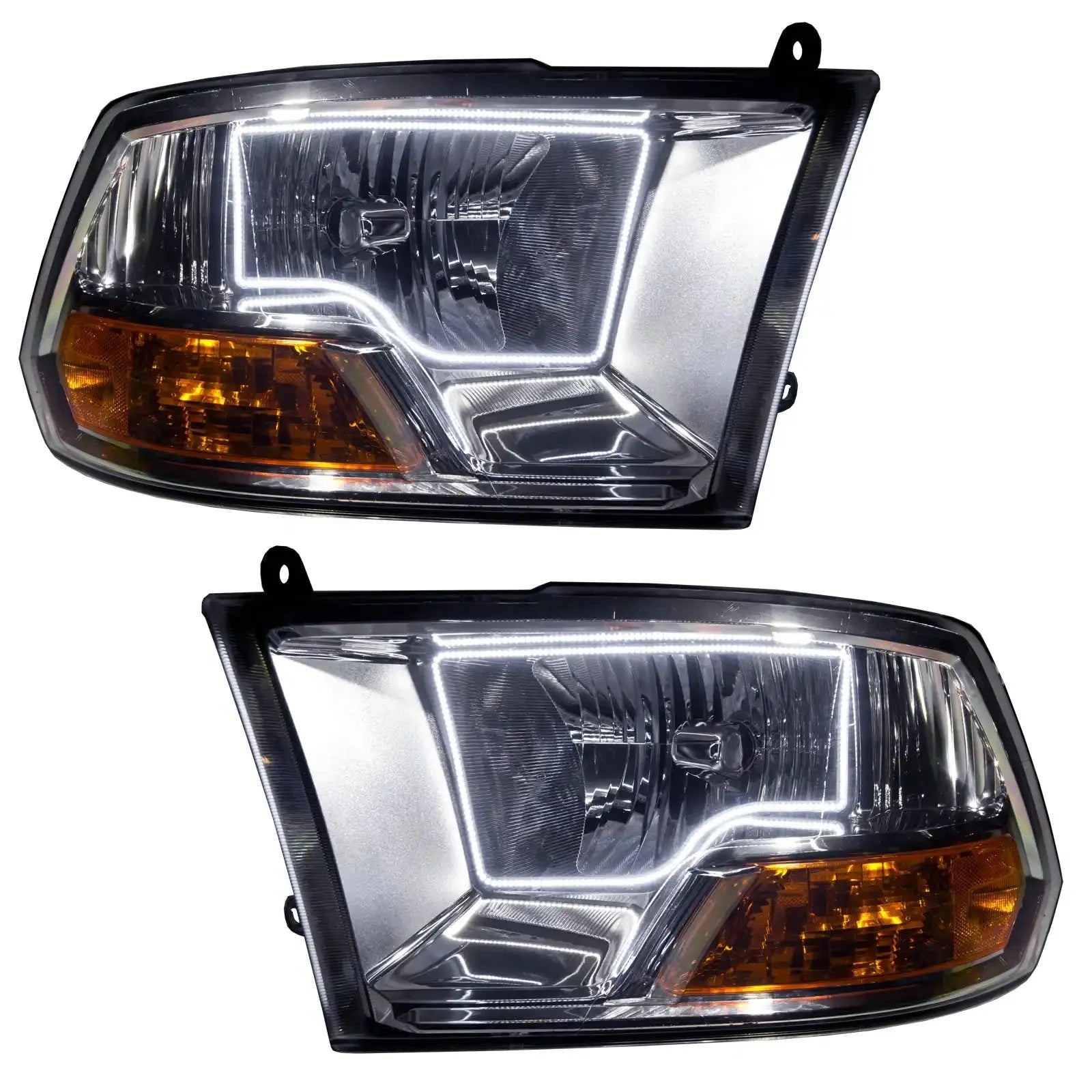 ORACLE Lighting 2009-2012 Ram Non-Sport Pre-Assembled Halo Headlights - Chrome Housing by ORACLE Lighting