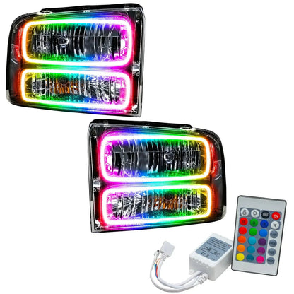 ORACLE Lighting 2005-2007 Ford F-250/F-350 Super Duty Pre-Assembled Halo Headlights - Chrome Housing by ORACLE Lighting
