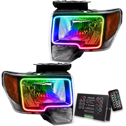 ORACLE Lighting 2009-2014 Ford F-150 Pre-Assembled Halo Headlights - Non HID - Chrome Housing by ORACLE Lighting