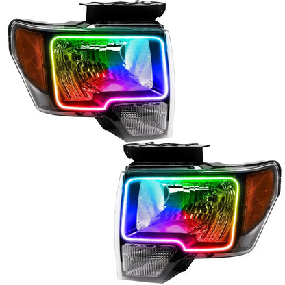 ORACLE Lighting 2009-2014 Ford F-150 Pre-Assembled Halo Headlights - Non HID - Chrome Housing by ORACLE Lighting