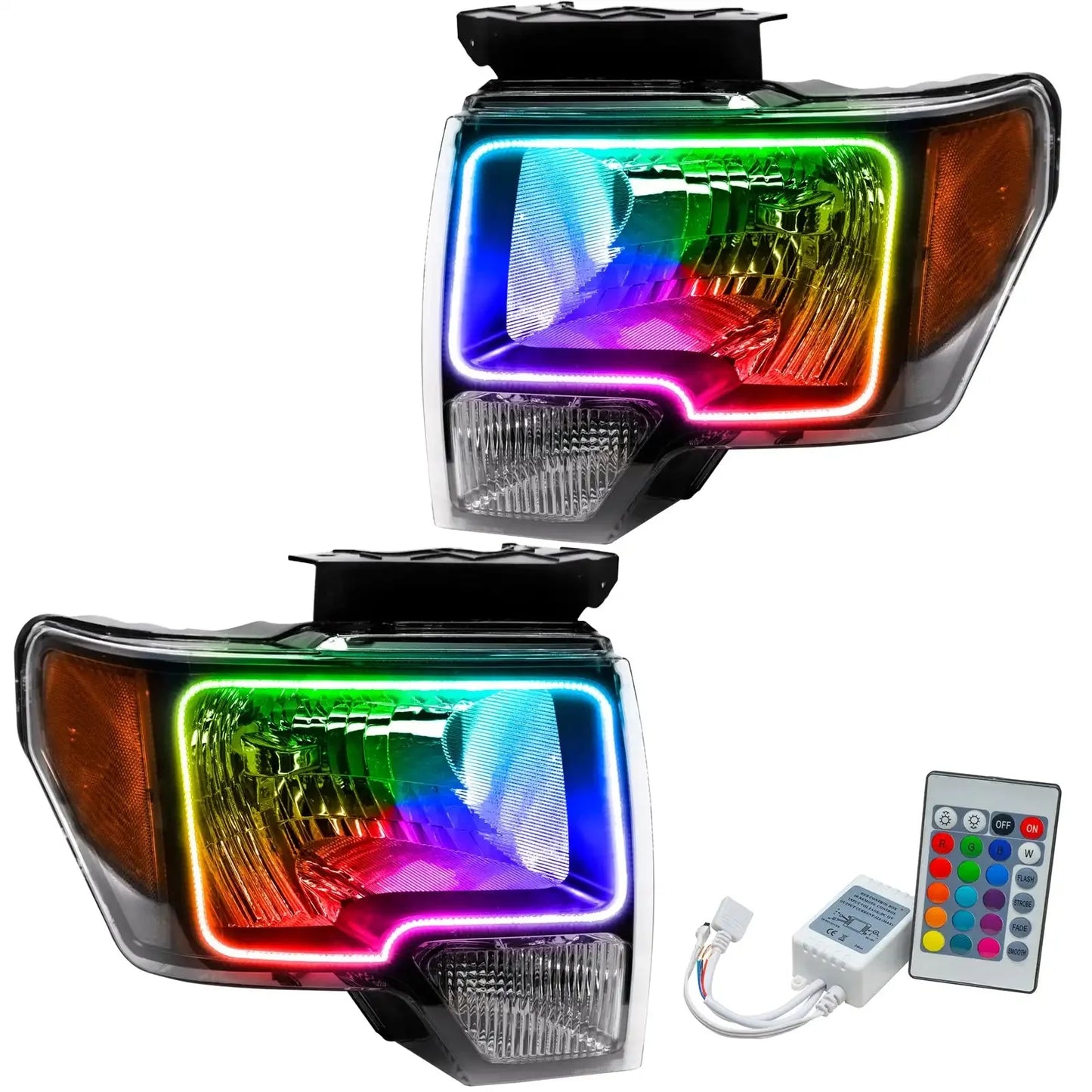 ORACLE Lighting 2009-2014 Ford F-150 Pre-Assembled Halo Headlights - Non HID - Chrome Housing by ORACLE Lighting