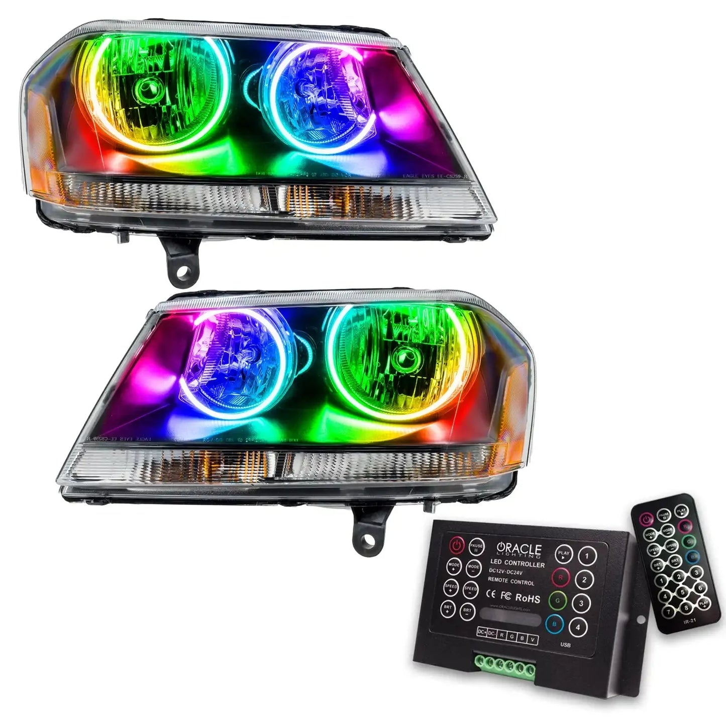 ORACLE Lighting 2008-2013 Dodge Avenger RT Pre-Assembled Halo Headlights - Black Housing by ORACLE Lighting