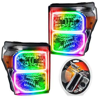 ORACLE Lighting 2011-2016 Ford F-250/F-350 Super Duty Pre-Assembled Halo Headlights - Chrome Housing by ORACLE Lighting