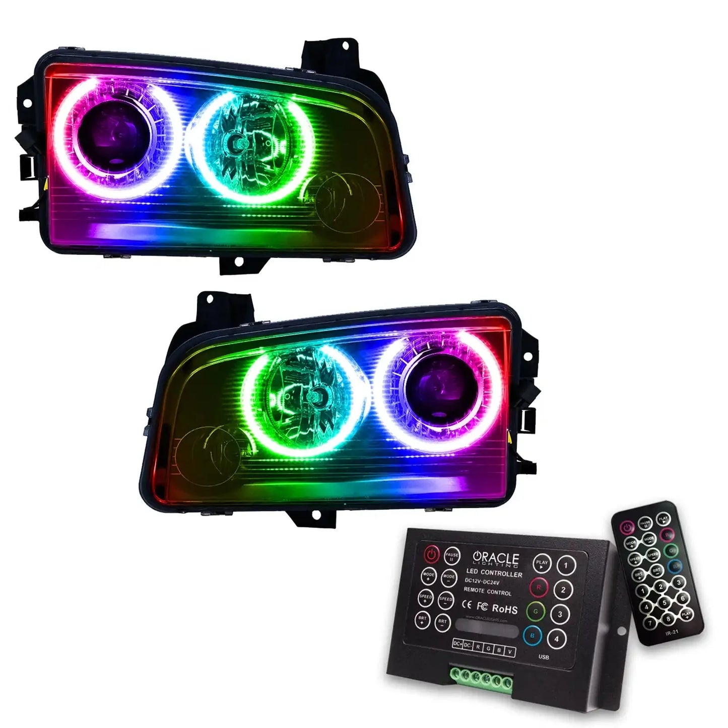 ORACLE Lighting 2008-2010 Dodge Charger Pre-Assembled Halo Headlights - HID by ORACLE Lighting