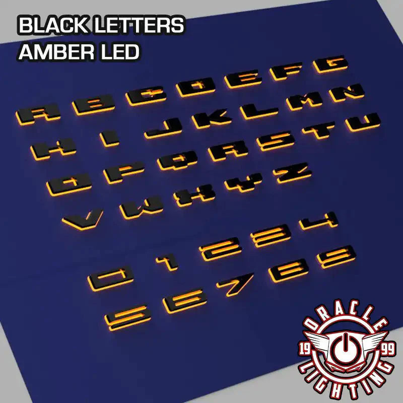 Universal Illuminated LED Letter Badges Amber Individual Letters Custom Emblem by ORACLE Lighting