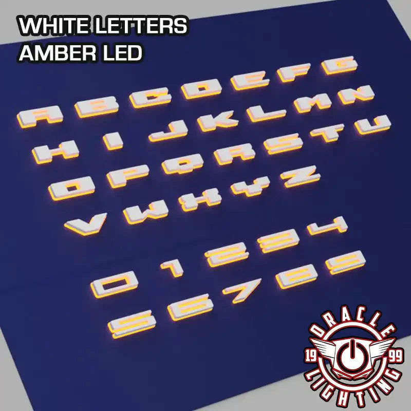 Universal Illuminated LED Letter Badges Amber Individual Letters Custom Emblem by ORACLE Lighting