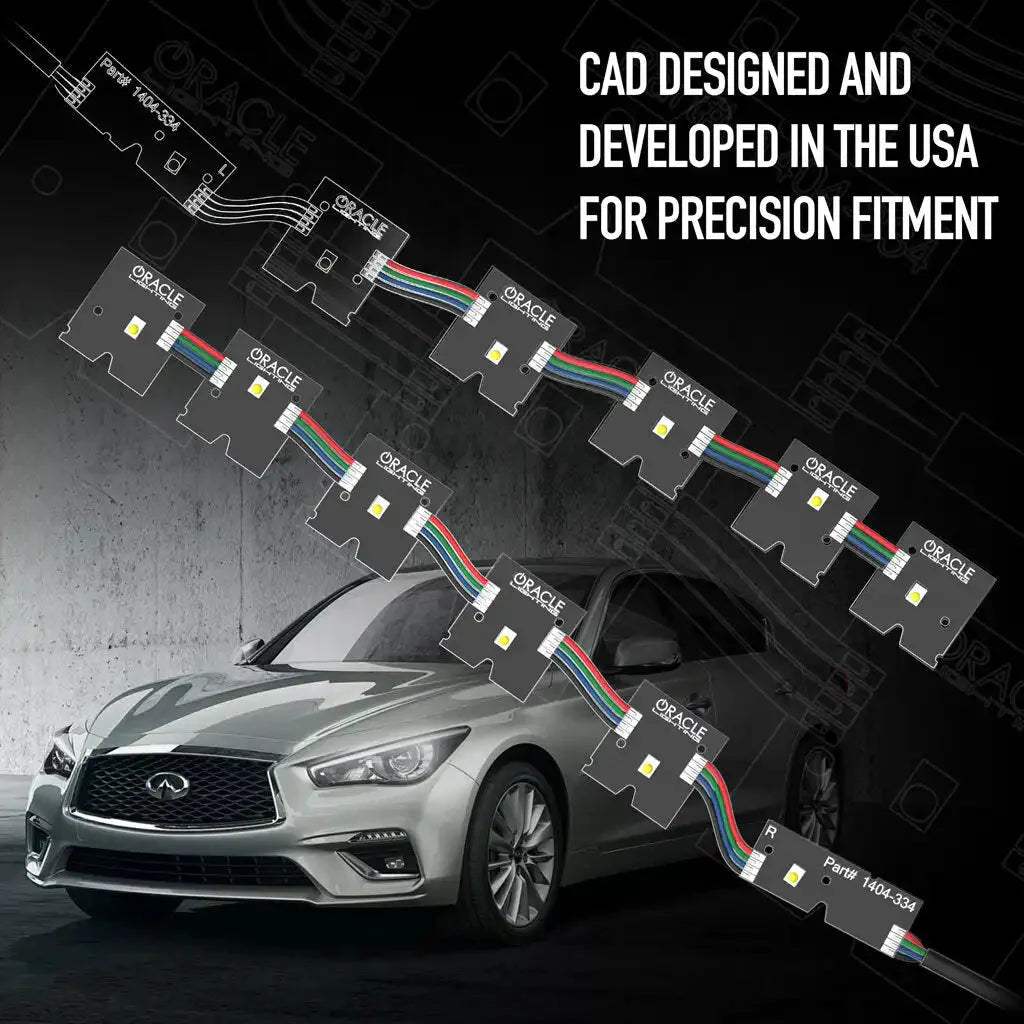 ORACLE Lighting 2014-2024 Infiniti Q50 ColorSHIFT RGB+W Headlight Halo Upgrade Kit by ORACLE Lighting
