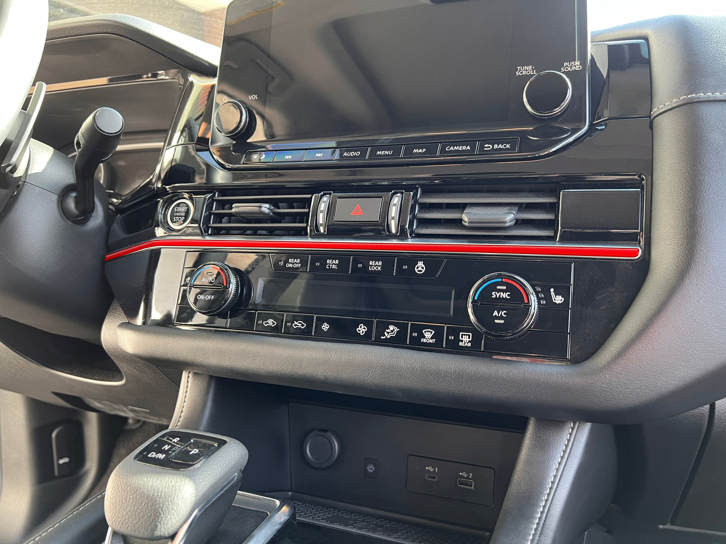 Climate Control Line Accent Trim Fits 2022-2025 Nissan Pathfinder by Tufskinz.com