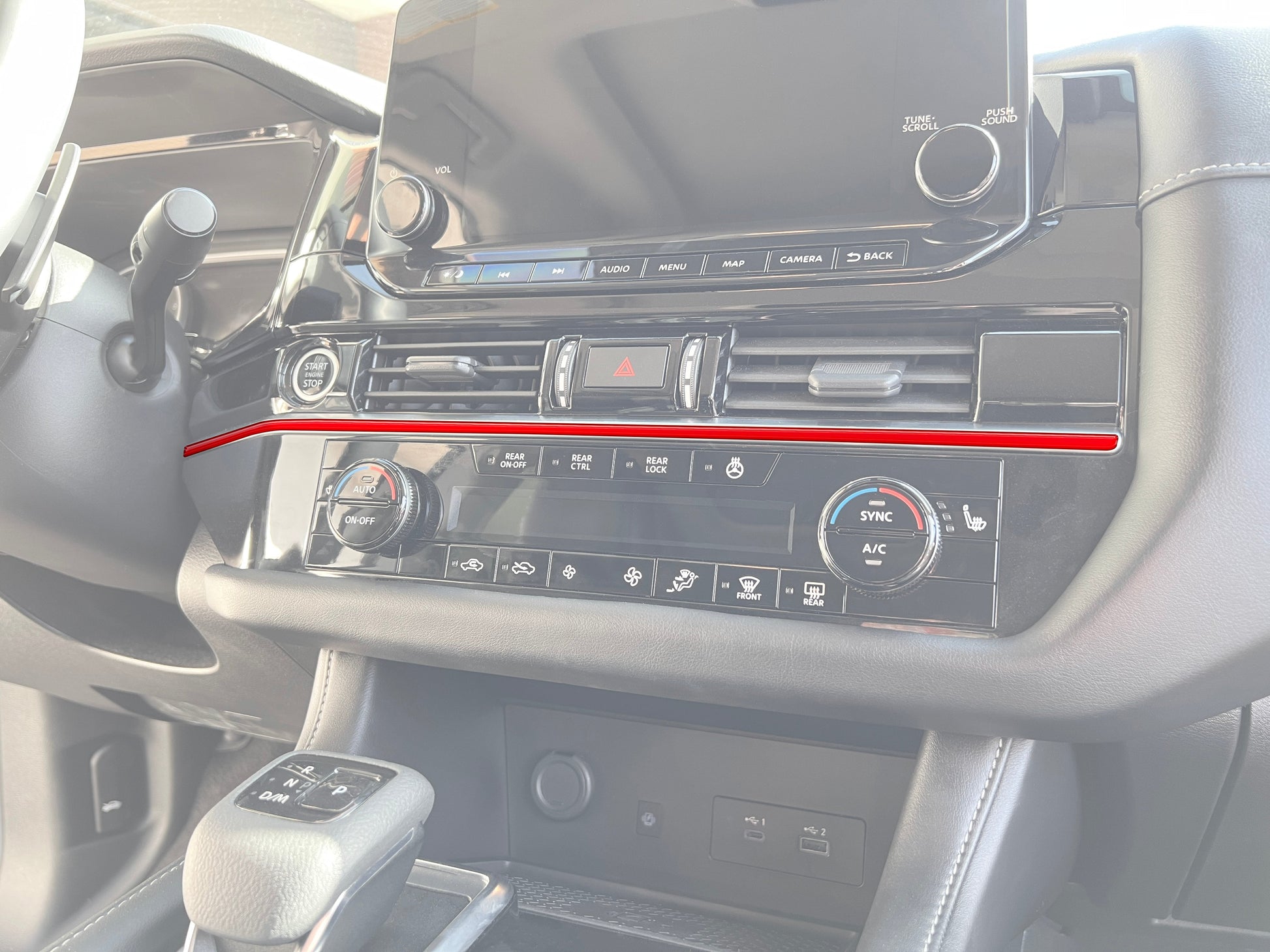 Climate Control Line Accent Trim Fits 2022-2025 Nissan Pathfinder by Tufskinz.com