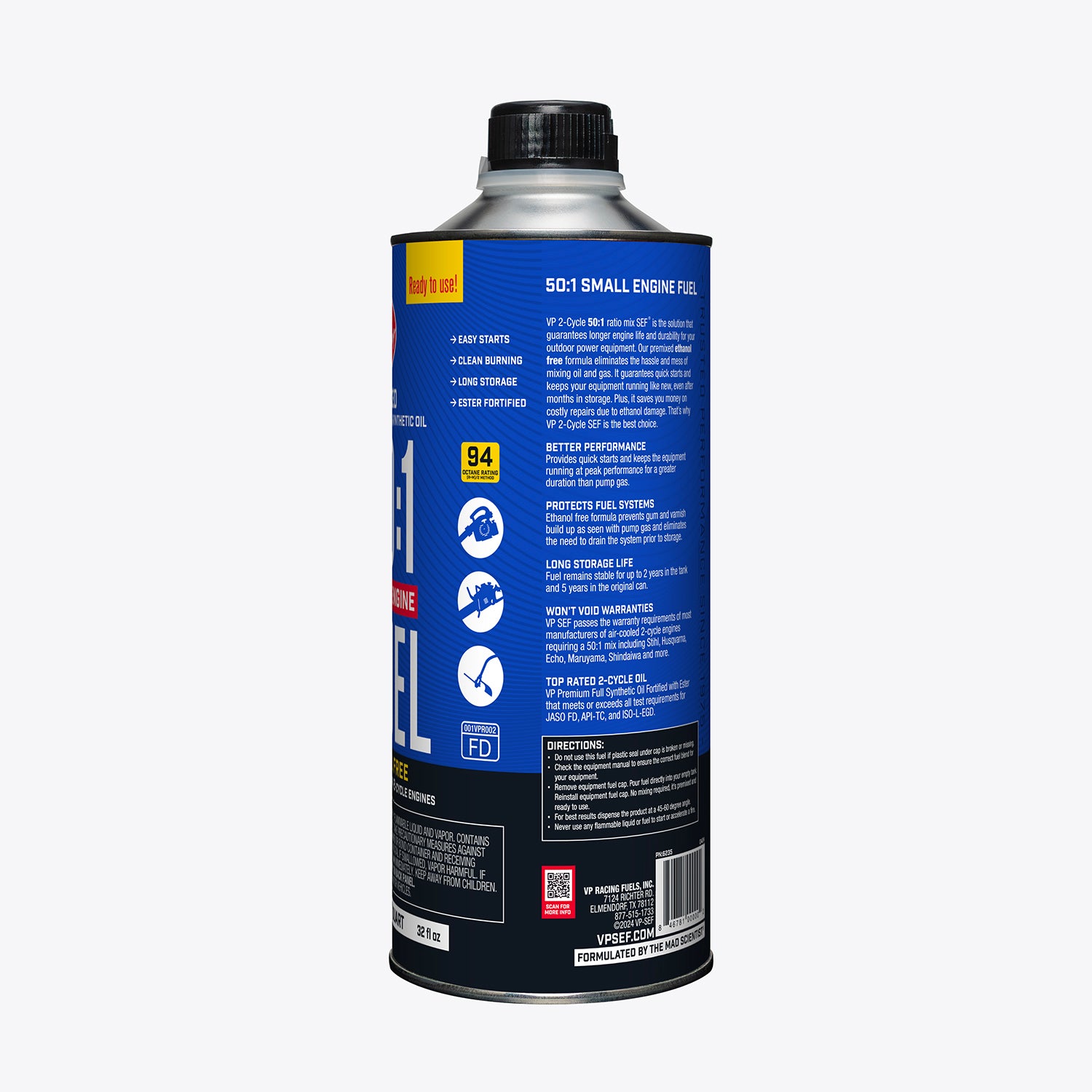 50:1 Premixed Small Engine Fuel Qt by VP Racing Fuels