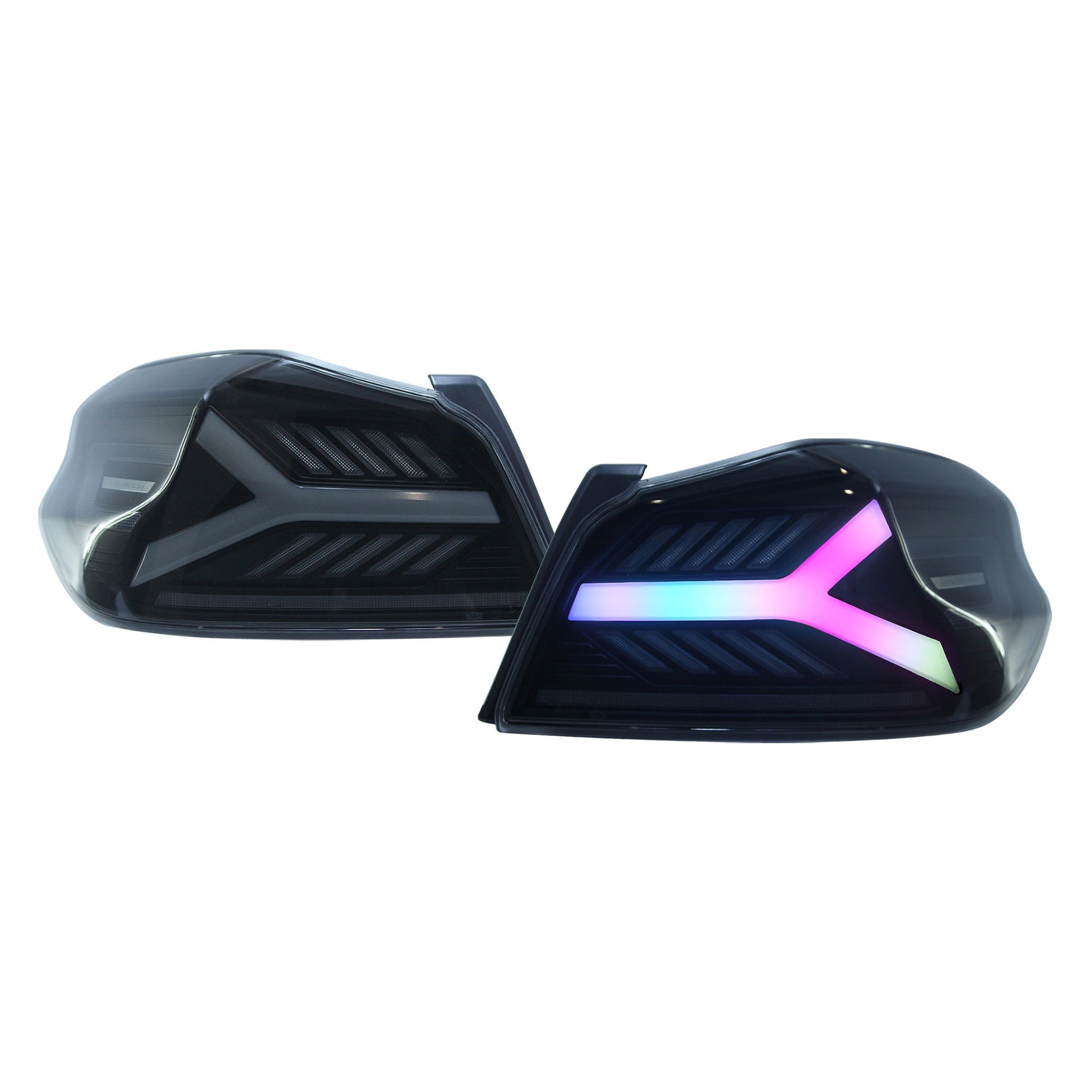 OLM Y-Spec LED Taillights (Smoke Lens White Optic w/RGB) - 2015-2021 WRX / STI by MYX Automotive